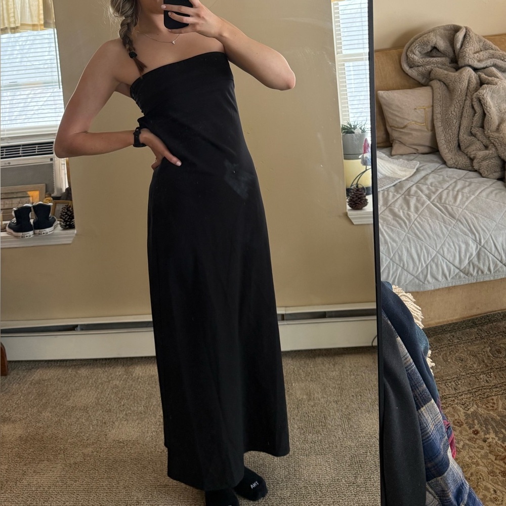 Beginning Boutique Lei Strapless Black Maxi Dress